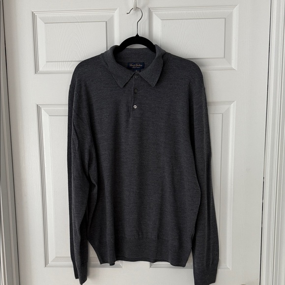 Brooks Brothers Gray Polo Sweater